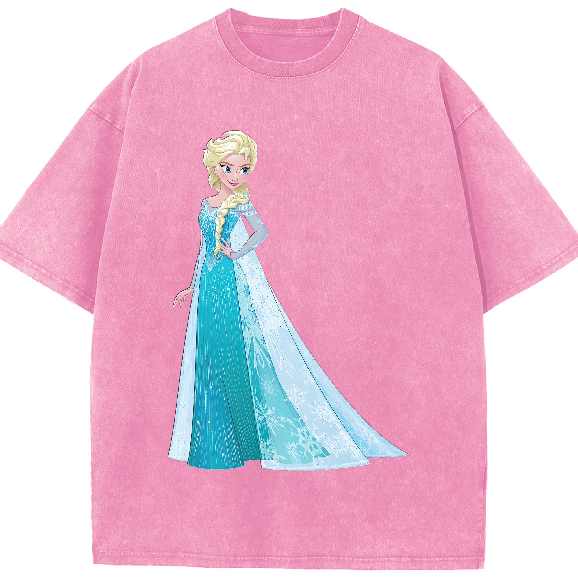 （画像用） アナと雪の女王 アンナ エルサ Frozen Anna Elsa 綿100% ヴィンテージ風 半袖Tシャツ（フロントプリント）